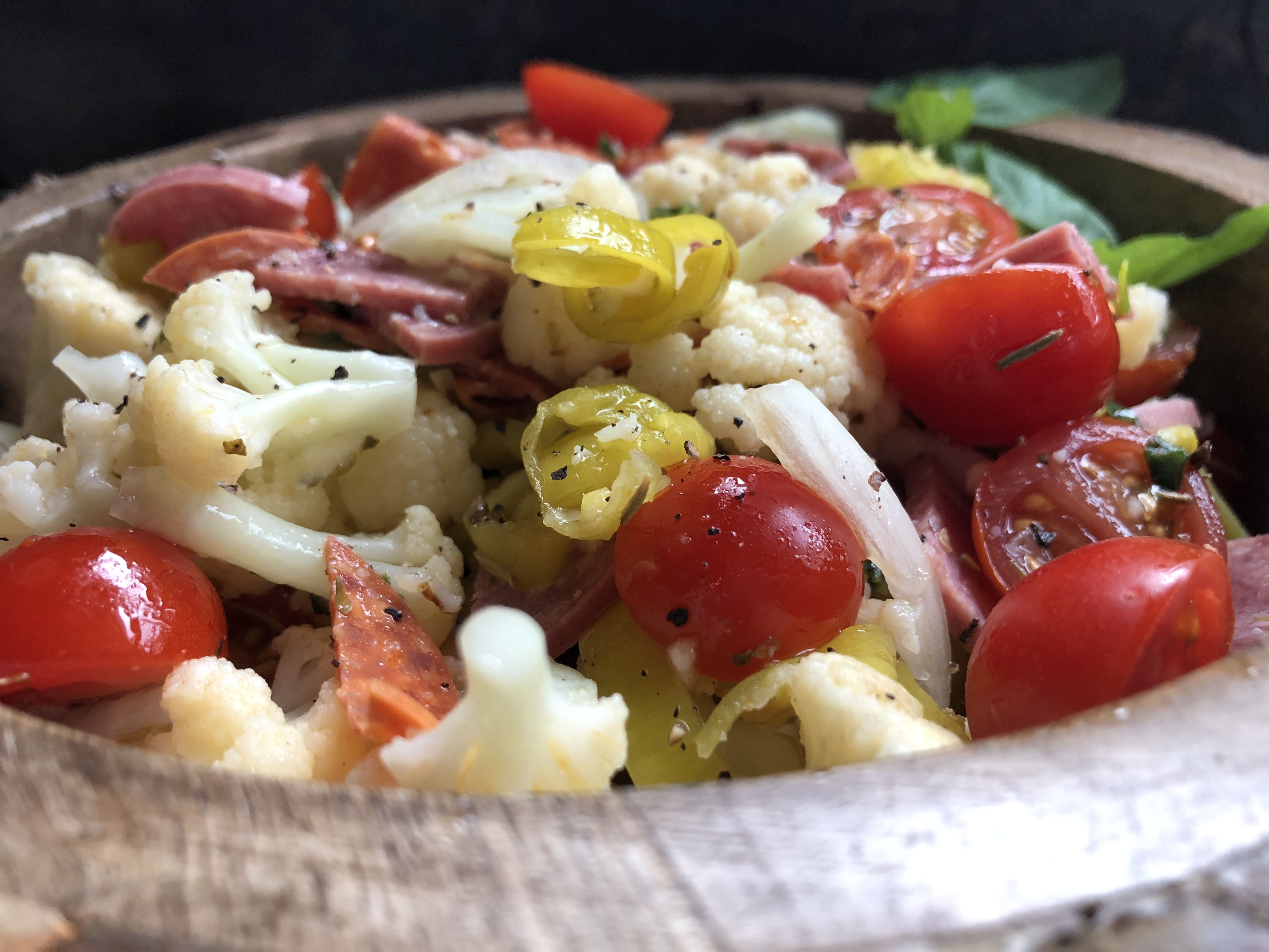 Close up Antipasti Cauliflower Salad - Tuttle Kitchen